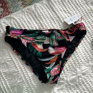 Time and Tru Black Floral Bikini Bottom